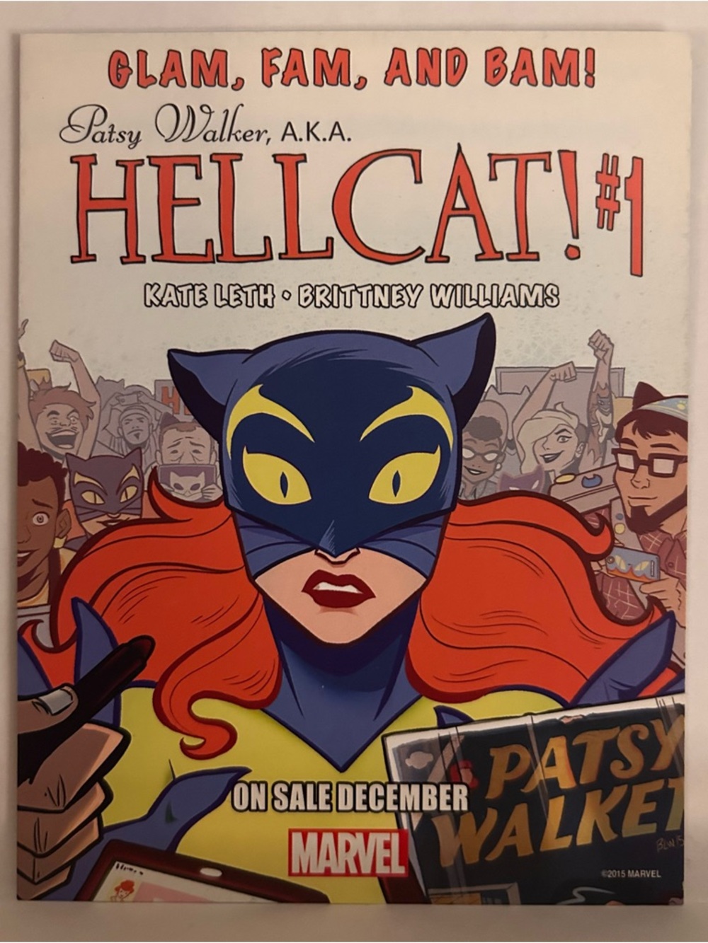 MARVEL COMICS PATSY WALKER, A.K.A. HELLCAT #1 2015 MARVEL 4.5" X 5.5" PROMO CARD